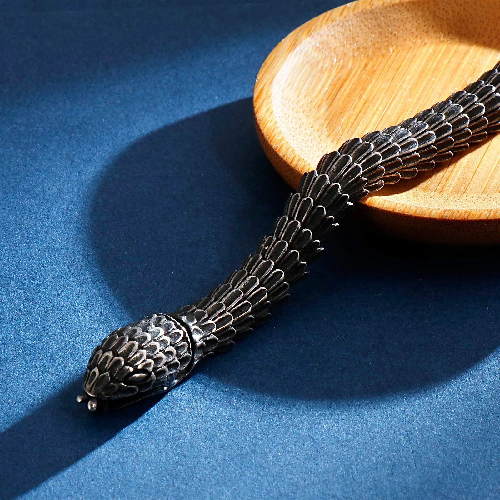 Snake Bracelet SerpentineTextured Metal Slithering Statement